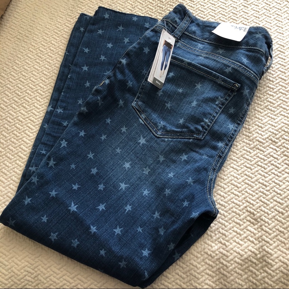 Time and Tru Star Print Skinny Jeans Size 10